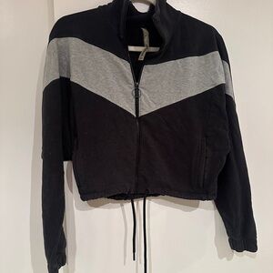 Aritzia Black and Gray Zip-Up Hoodie